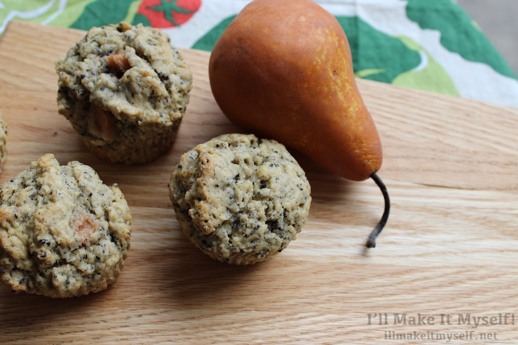Black Sesame and Pear Muffins